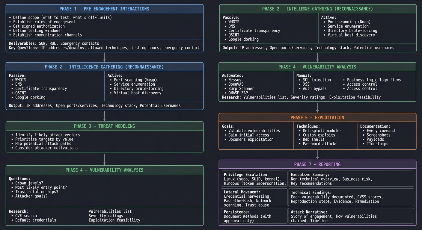 PTES Penetration Testing Methodology - Seven Phase Framework