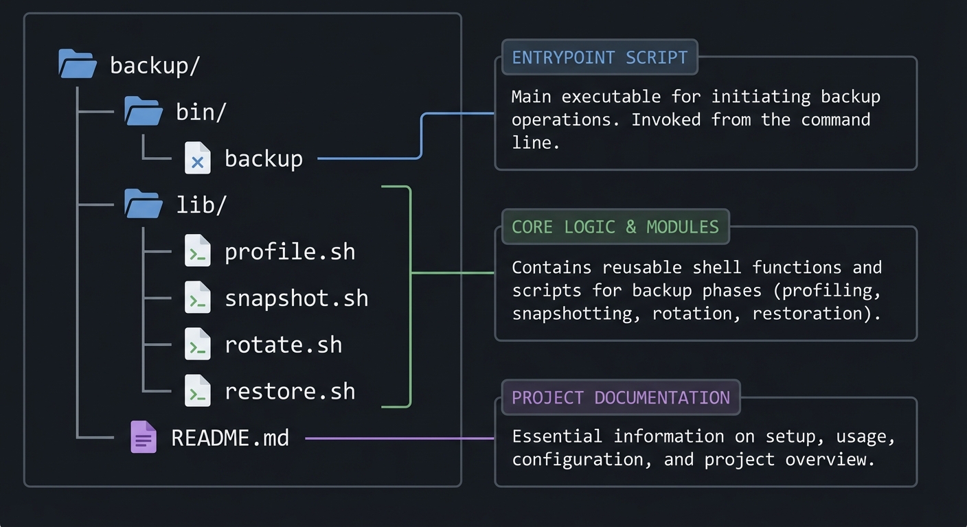 Project 5: Intelligent Backup System project structure diagram