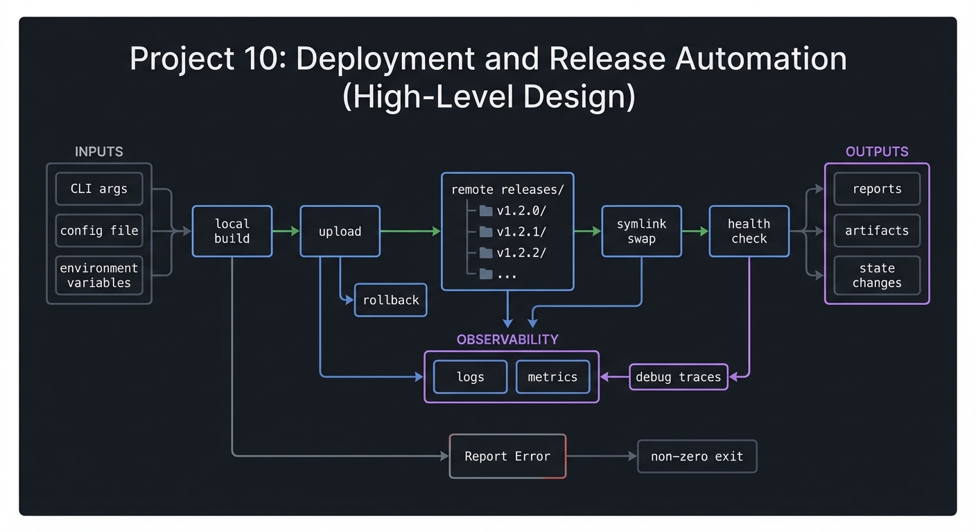 Project 10: Deployment and Release Automation high-level design diagram