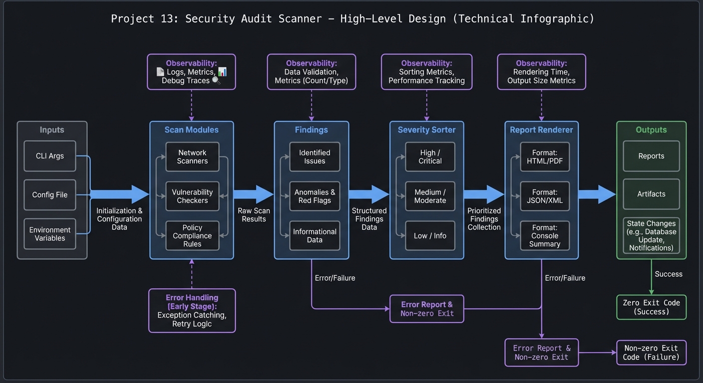 Project 13: Security Audit Scanner high-level design diagram