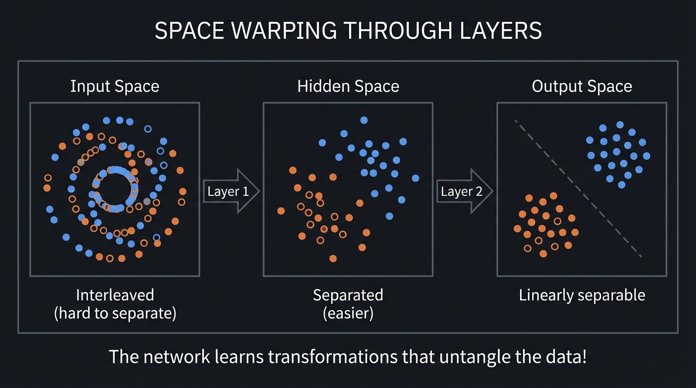 Space Warping Through Layers