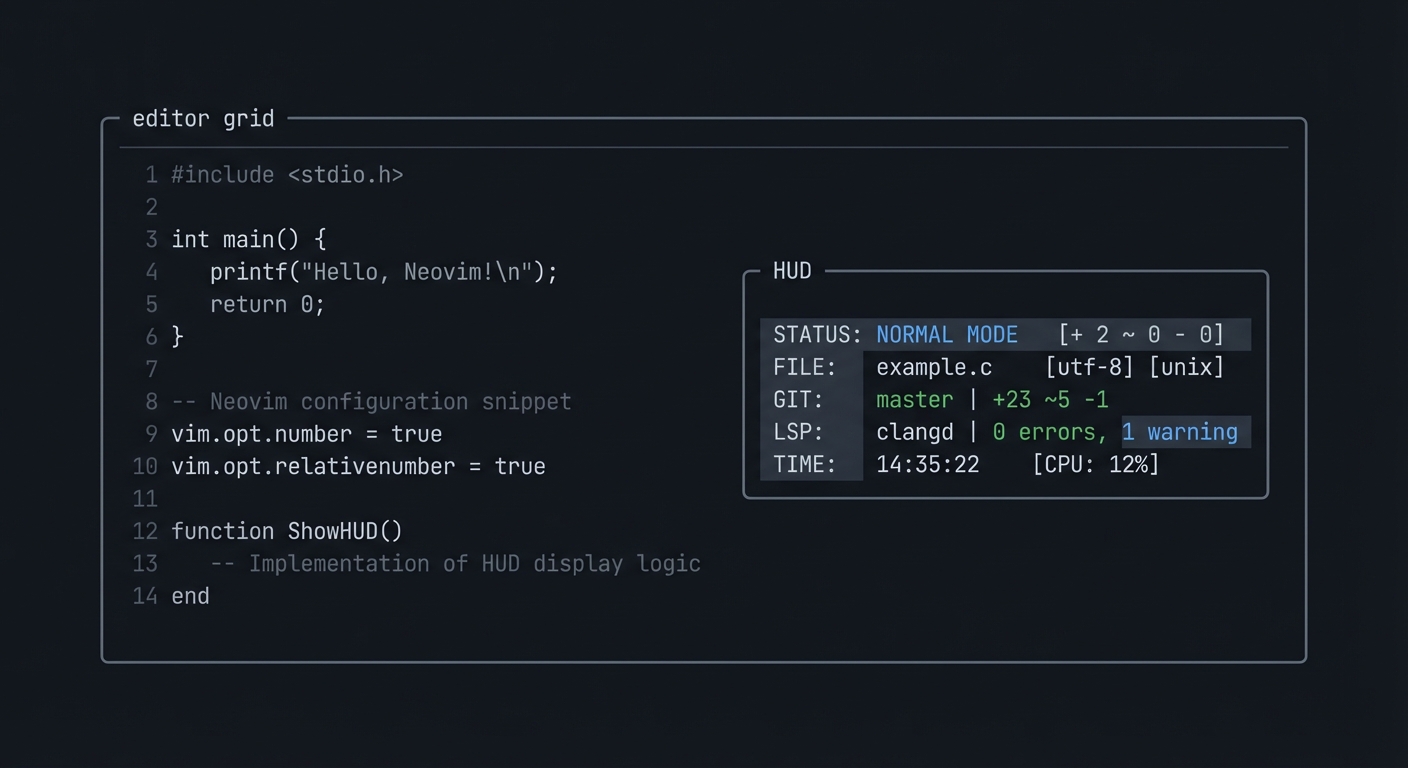 HUD overlay in editor grid