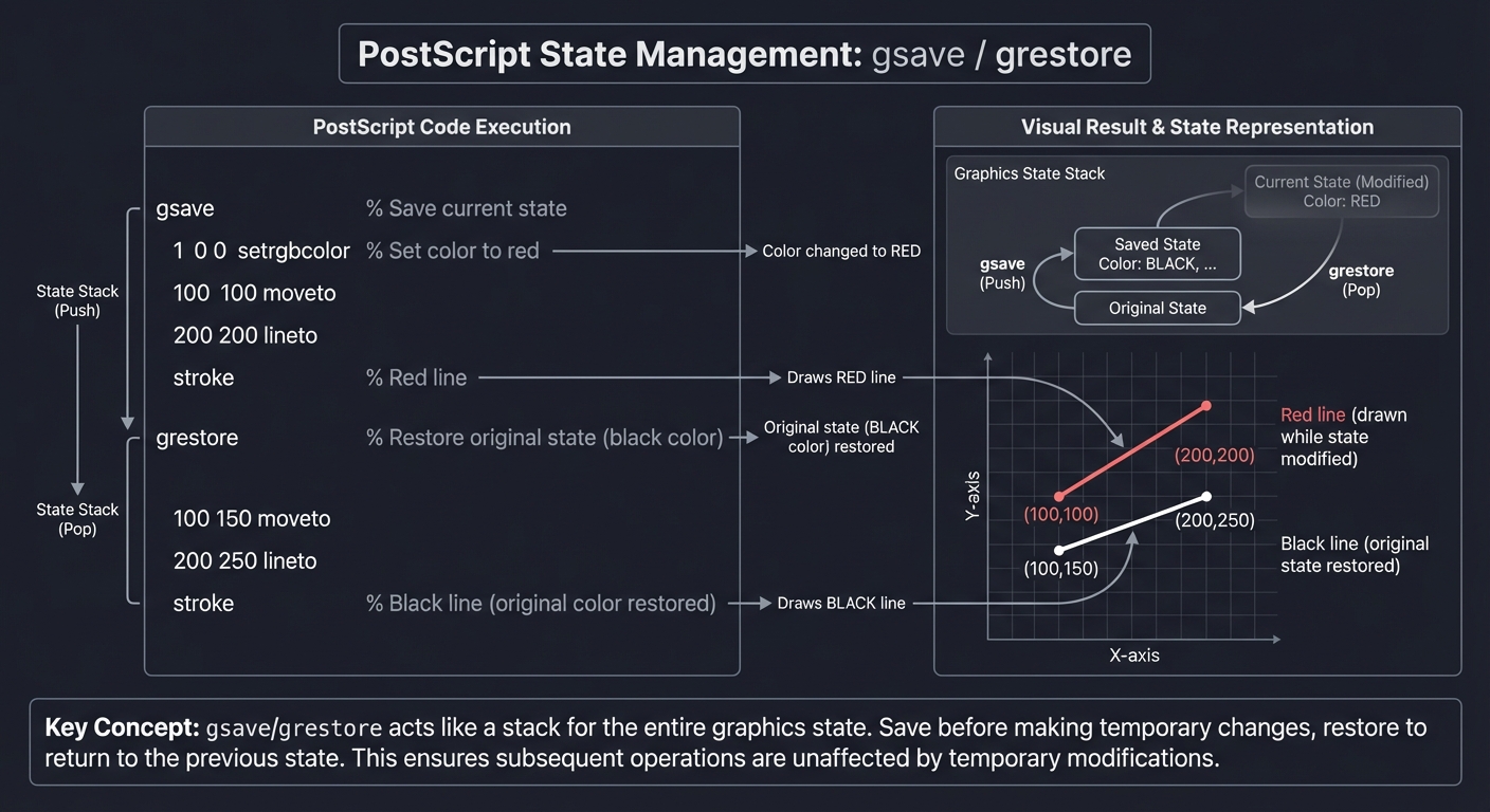 gsave/grestore State Management Example