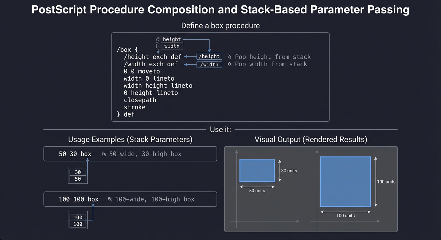 PostScript Box Composition Example