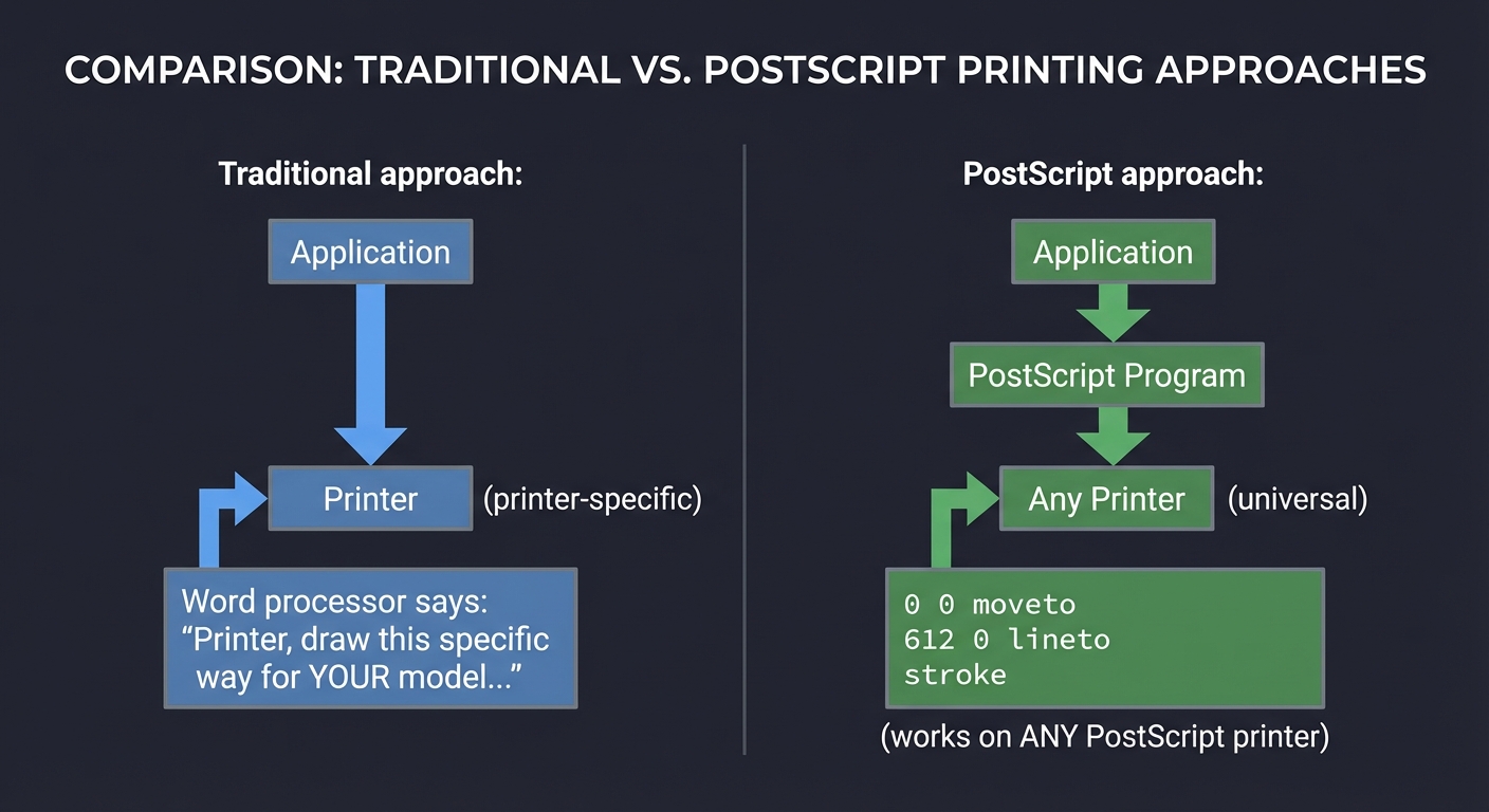 Traditional vs PostScript Approach Comparison