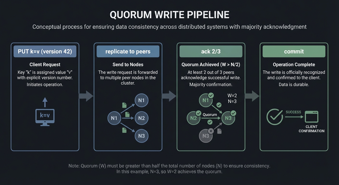 KV quorum commit pipeline
