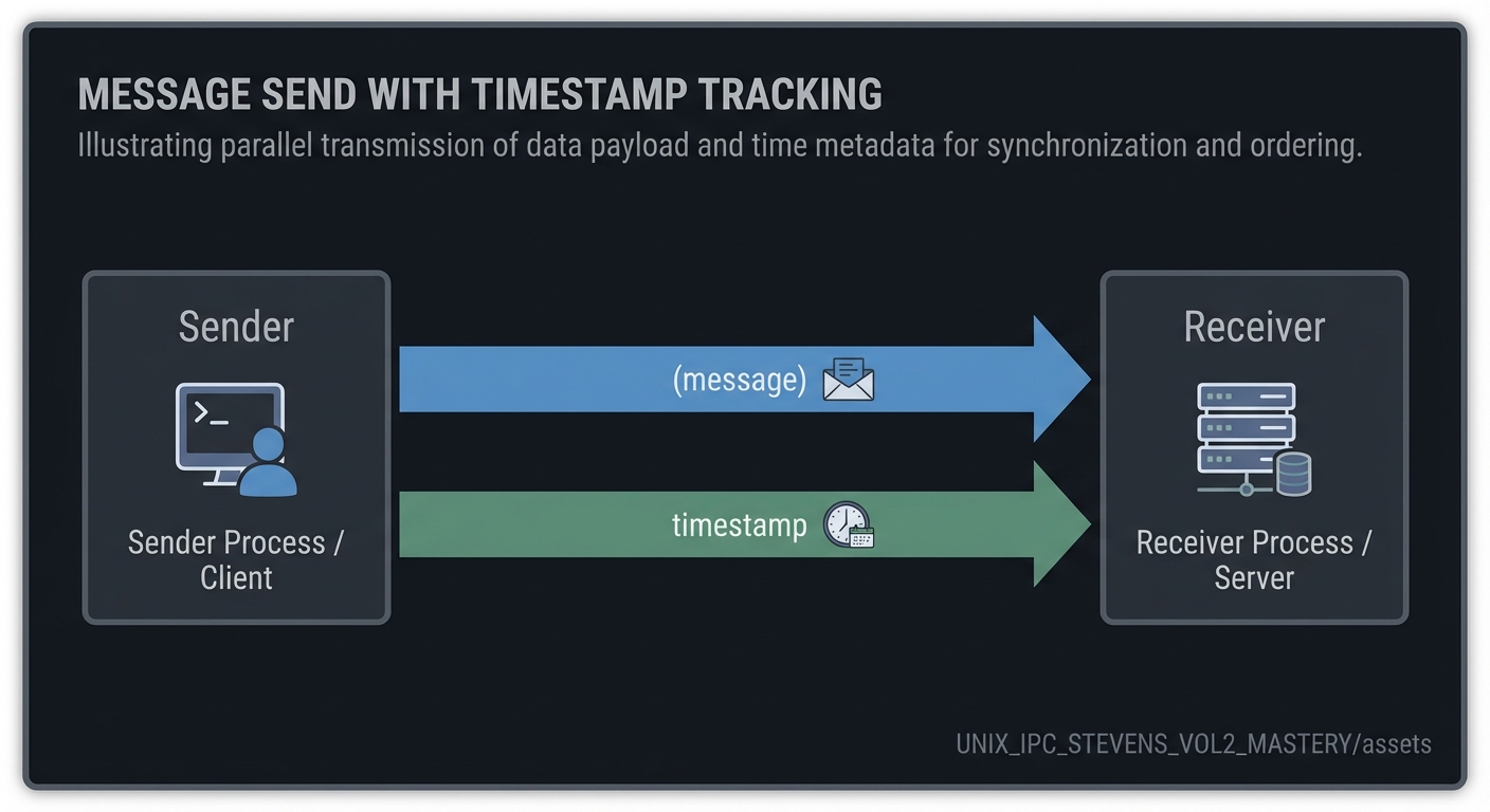 Message send with timestamp tracking