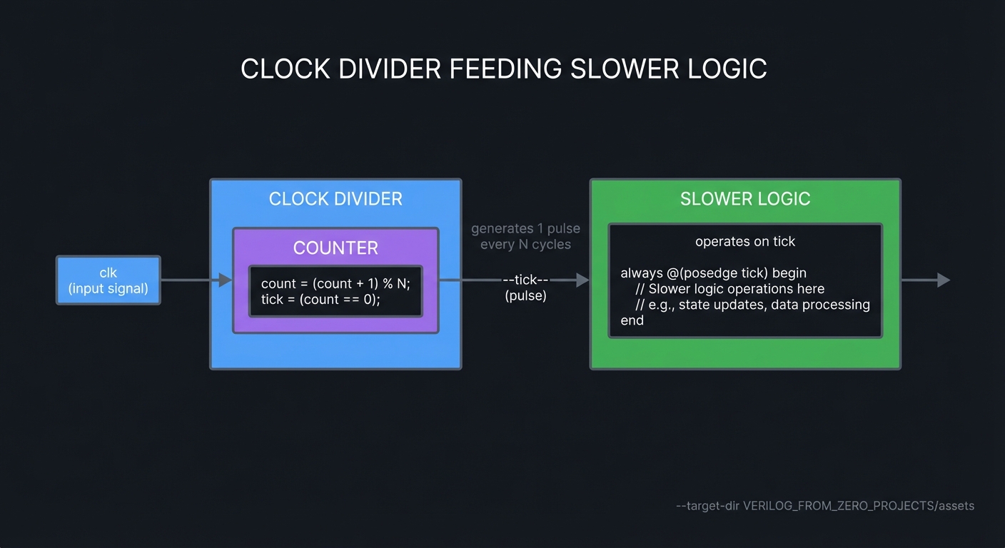 Clock divider tick pipeline