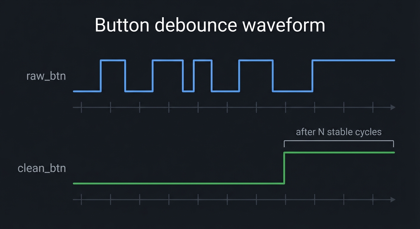 Button debounce waveform