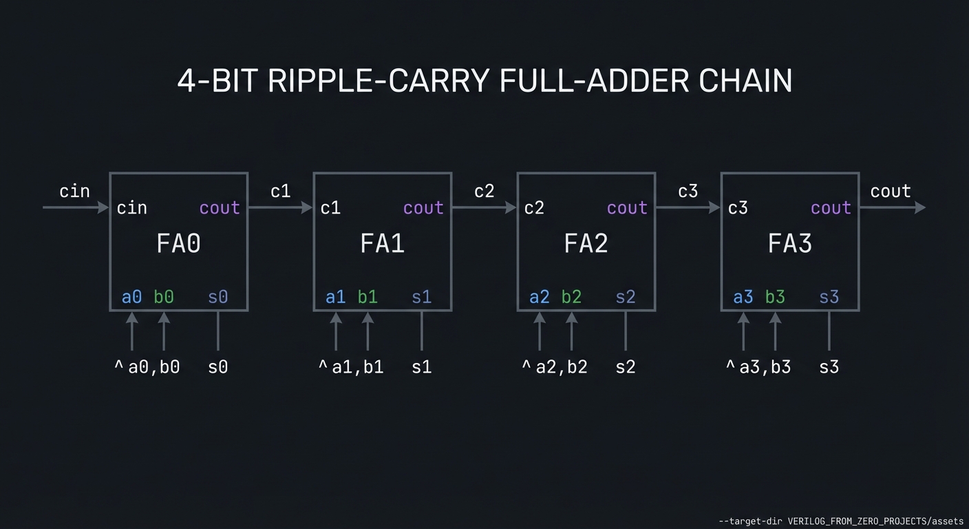 4-bit full-adder chain