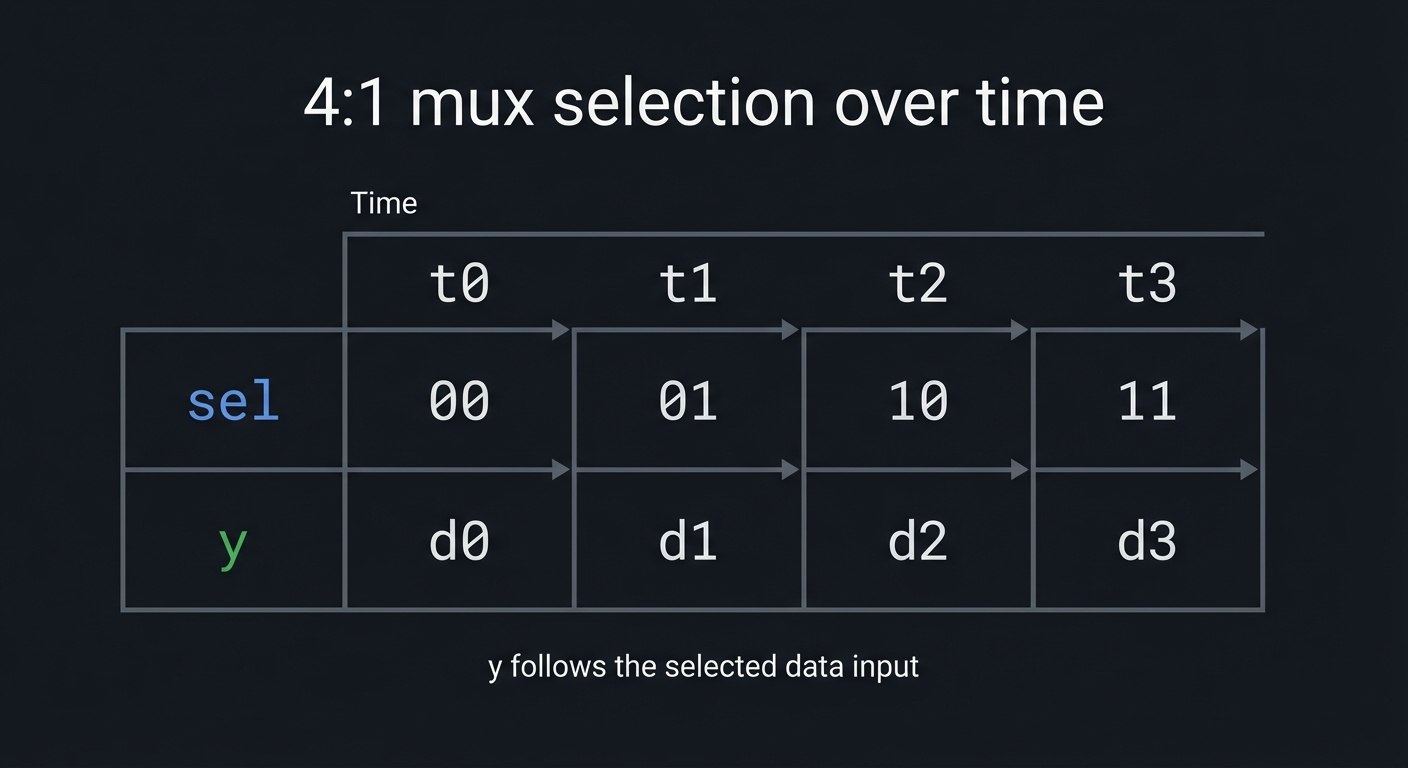 4:1 mux selection over time