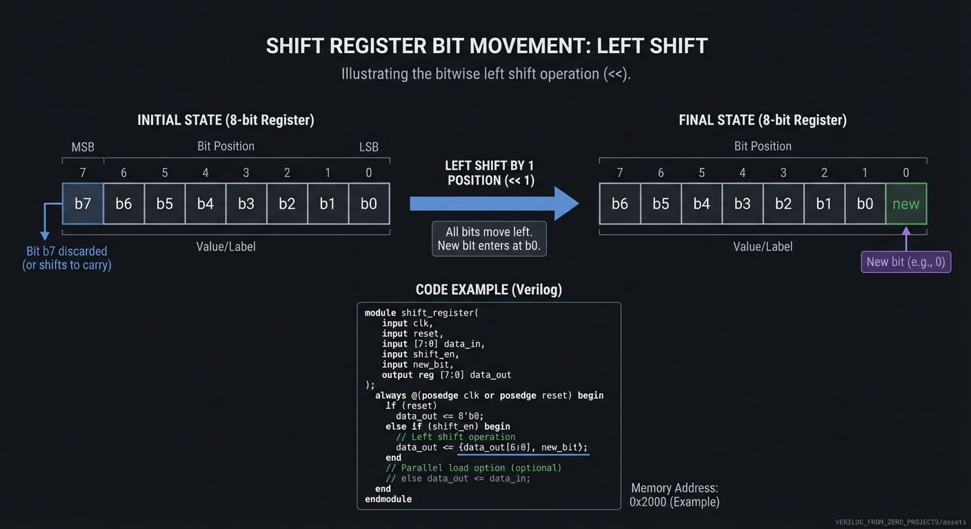 Shift register bit movement