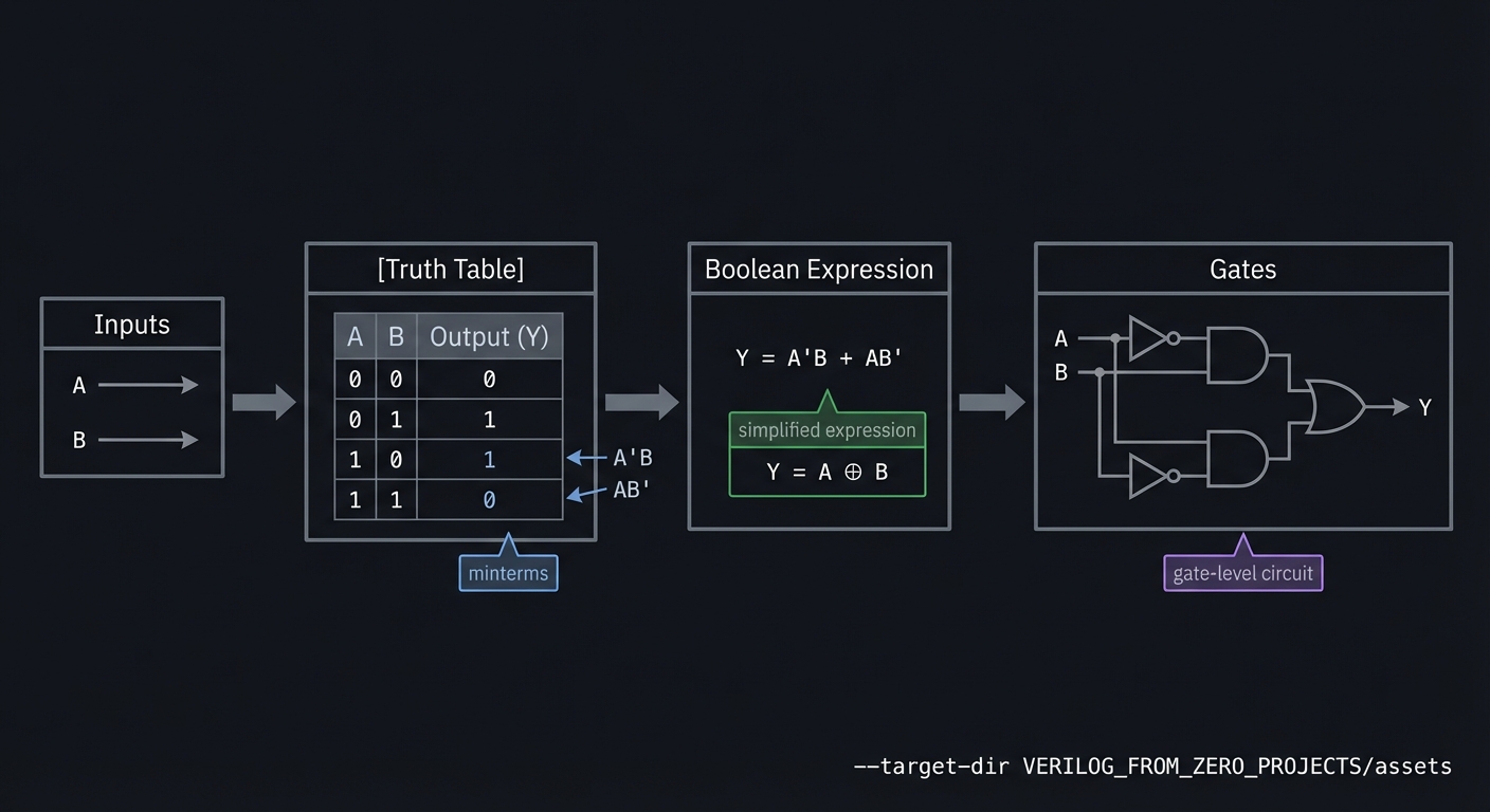 Truth table to gates flow