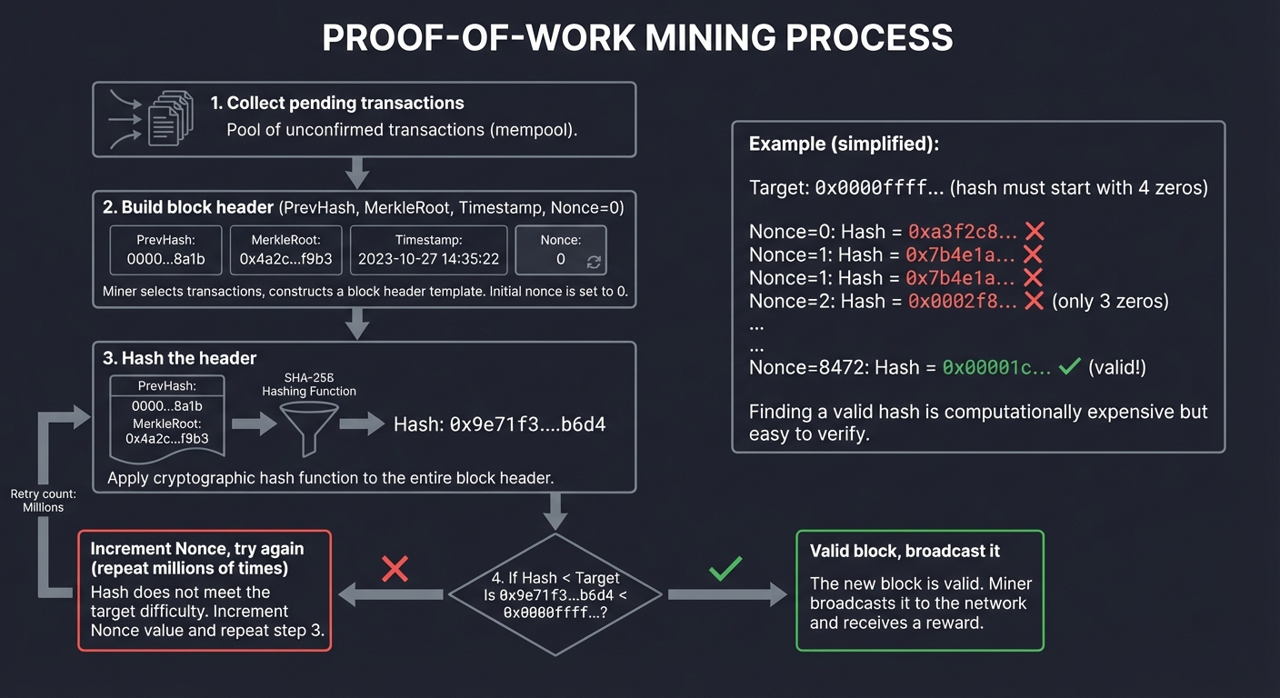 Proof-of-Work Mining Process