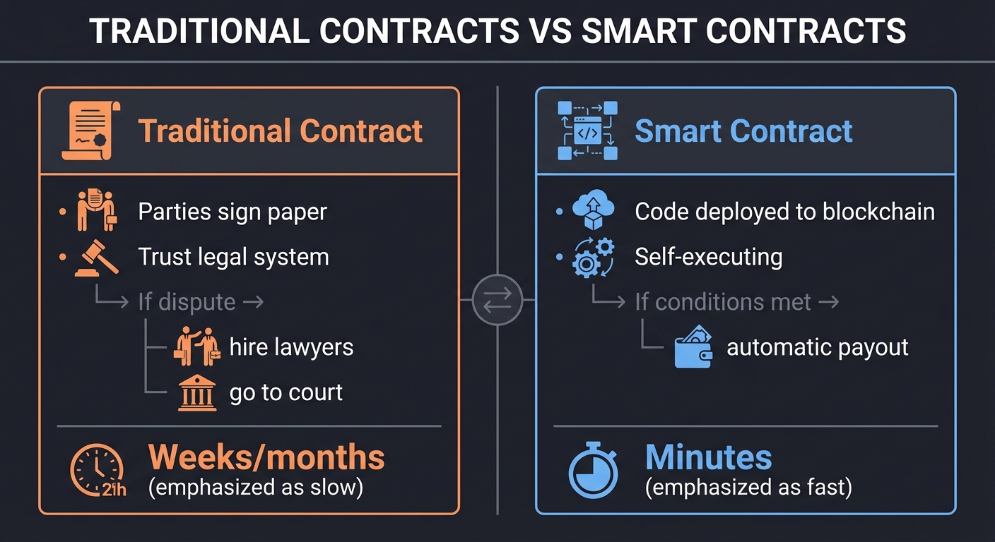 Traditional Contract vs Smart Contract Comparison