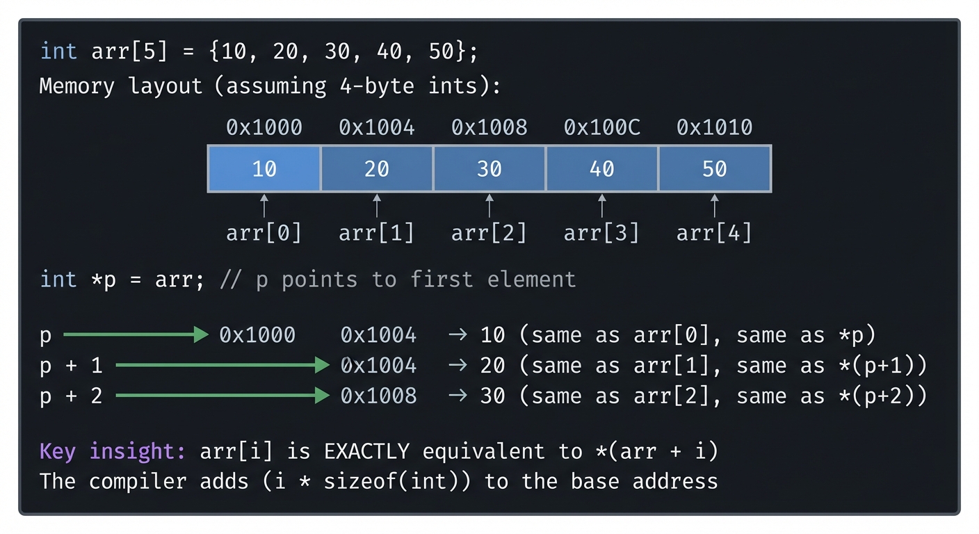Array pointer arithmetic diagram