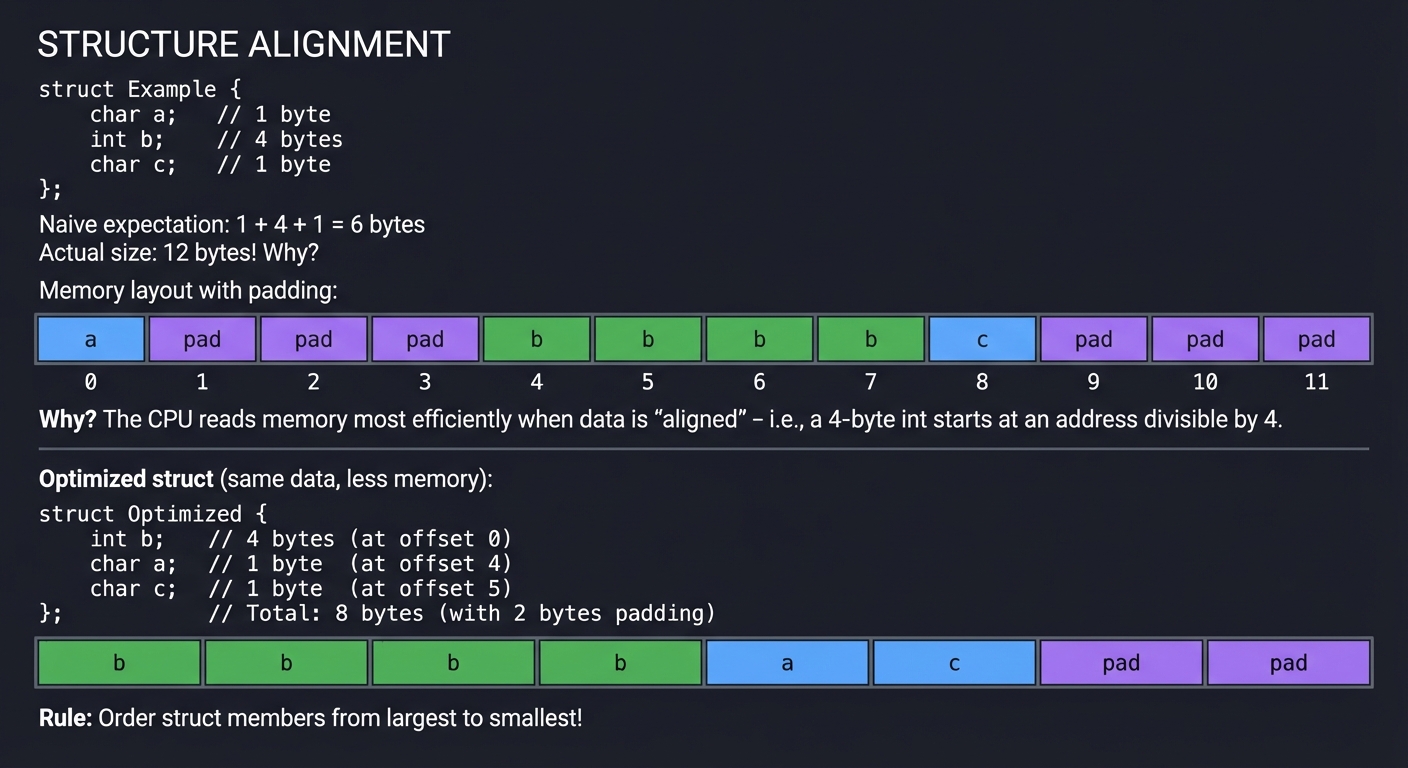 Structure alignment and padding