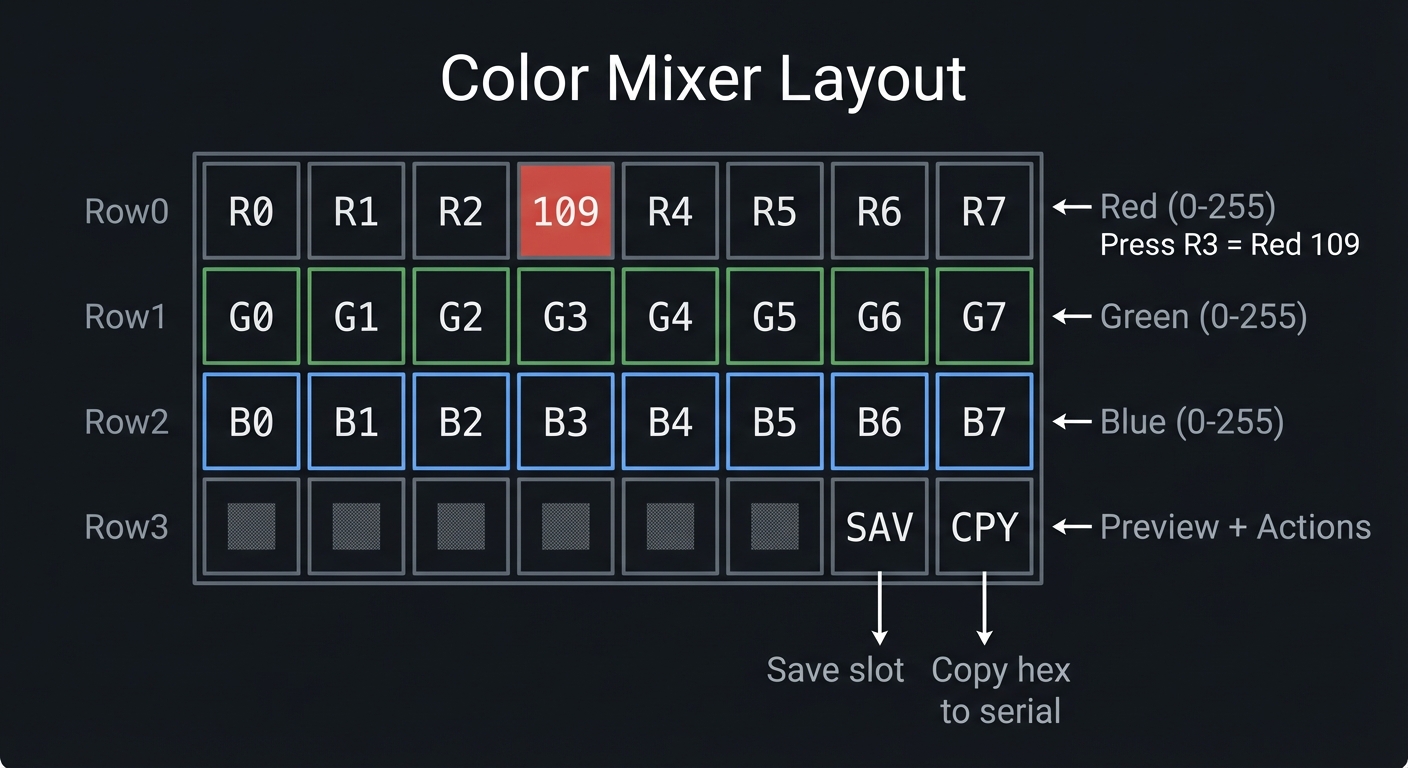 Color Mixer Layout