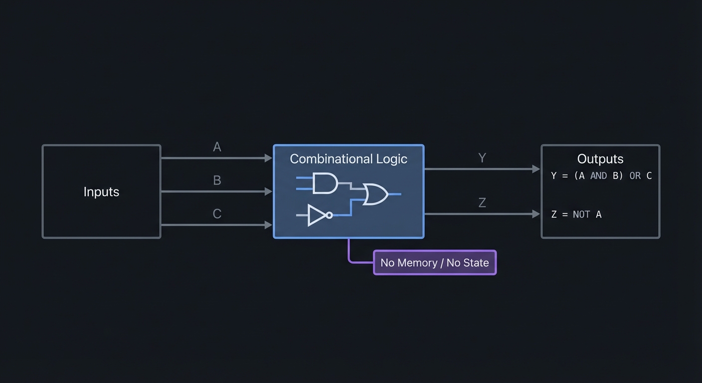 Combinational-only logic flow