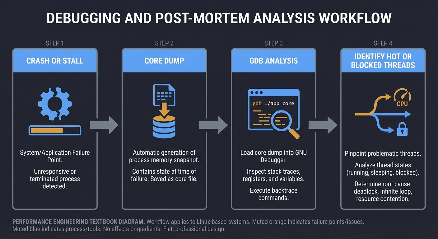 Debugging and Post-Mortem Analysis Workflow