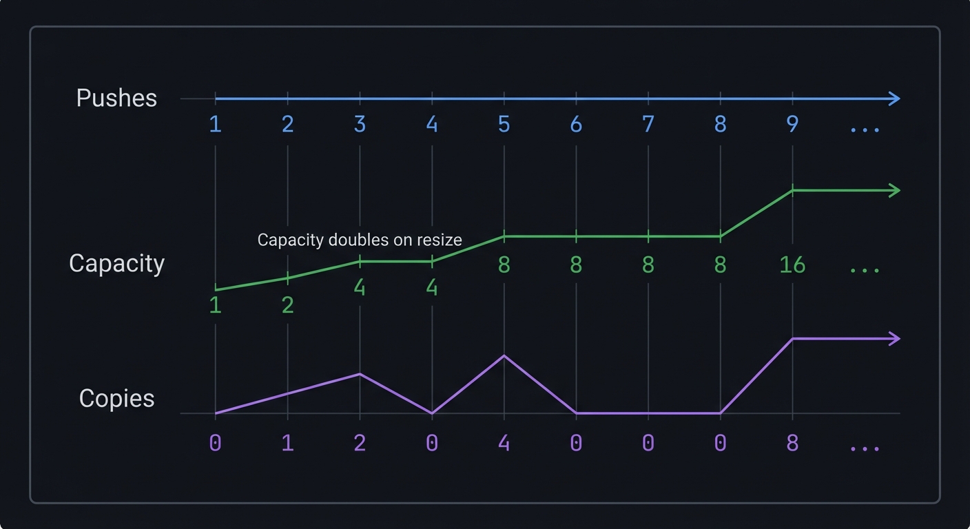 Dynamic Array Growth Timeline