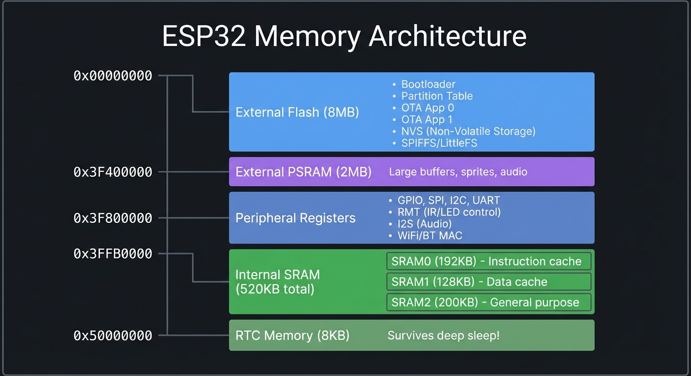 esp32 memory architecture