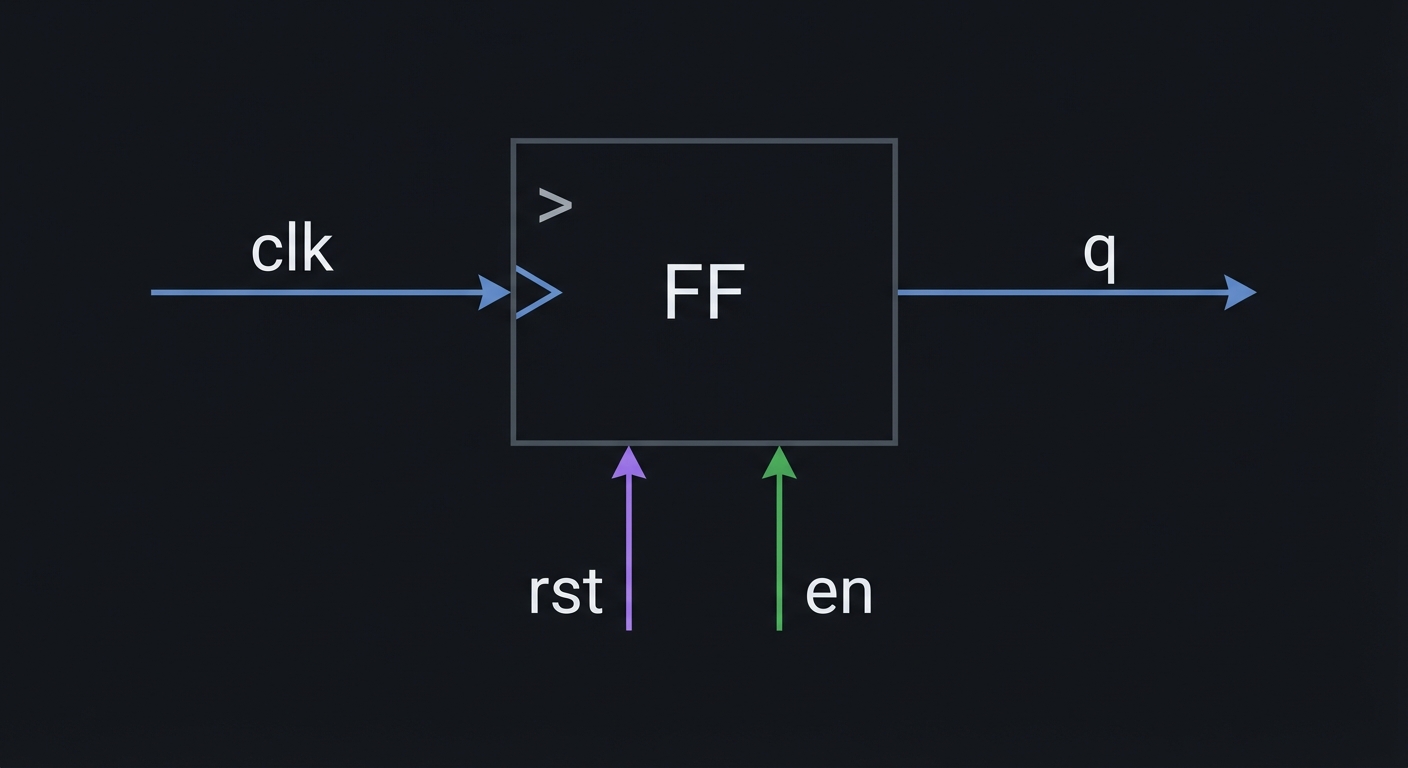 Flip-flop with reset and enable