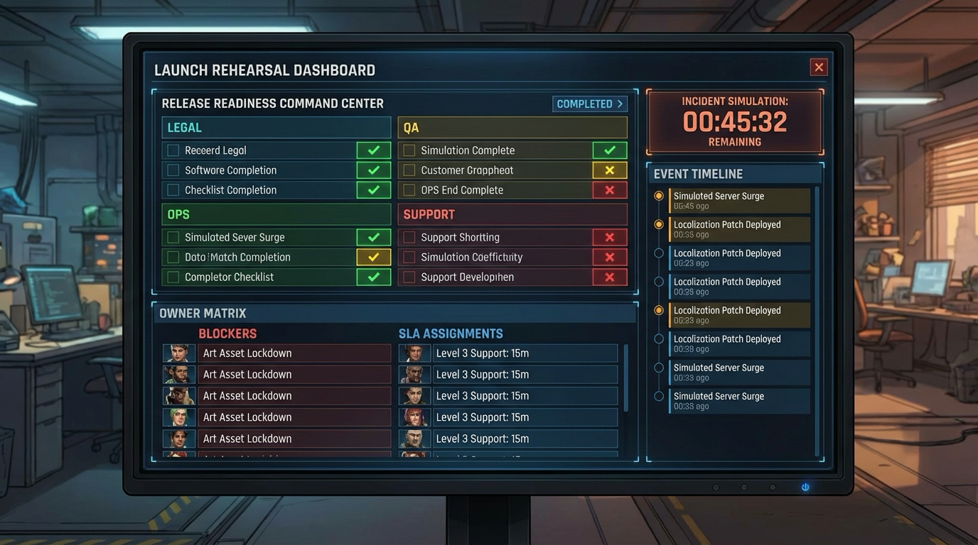 Project 18 Release Readiness Drill Window Mockup