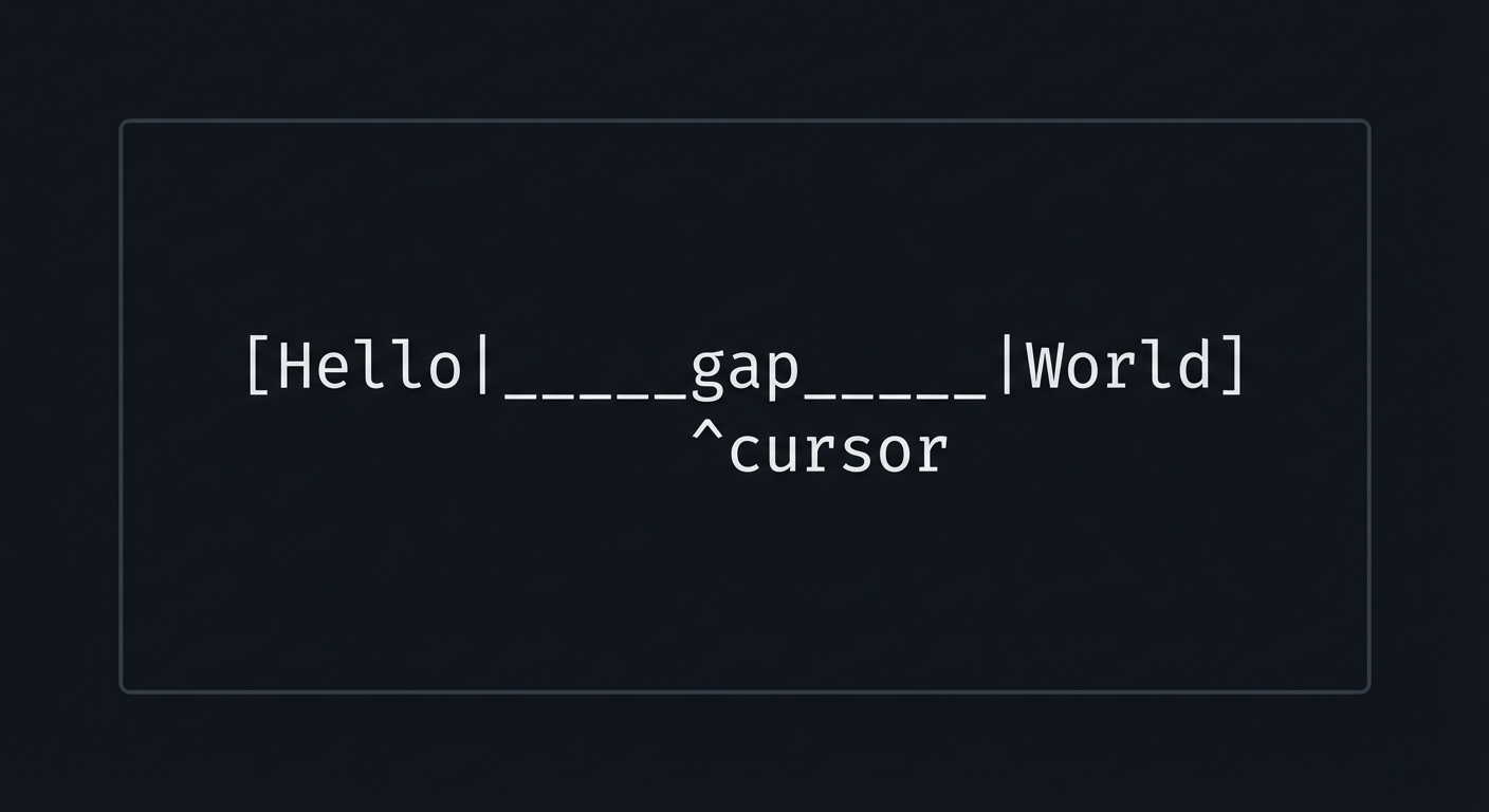 Gap buffer with cursor