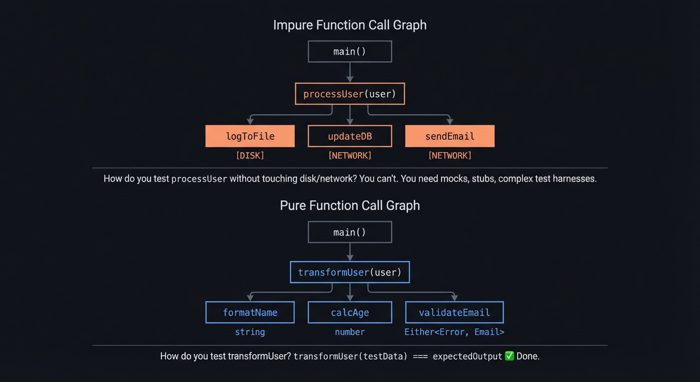 Impure vs Pure Function Call Graph
