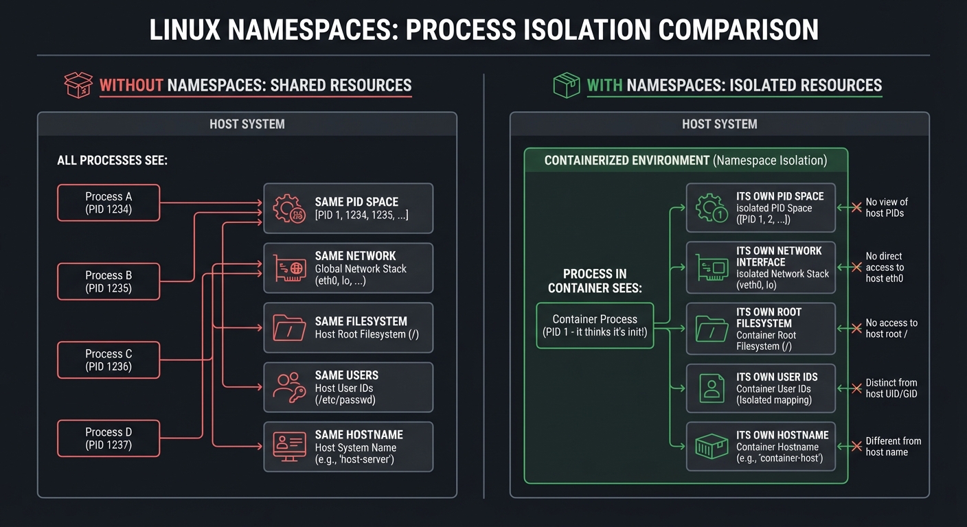 Linux Namespaces Comparison