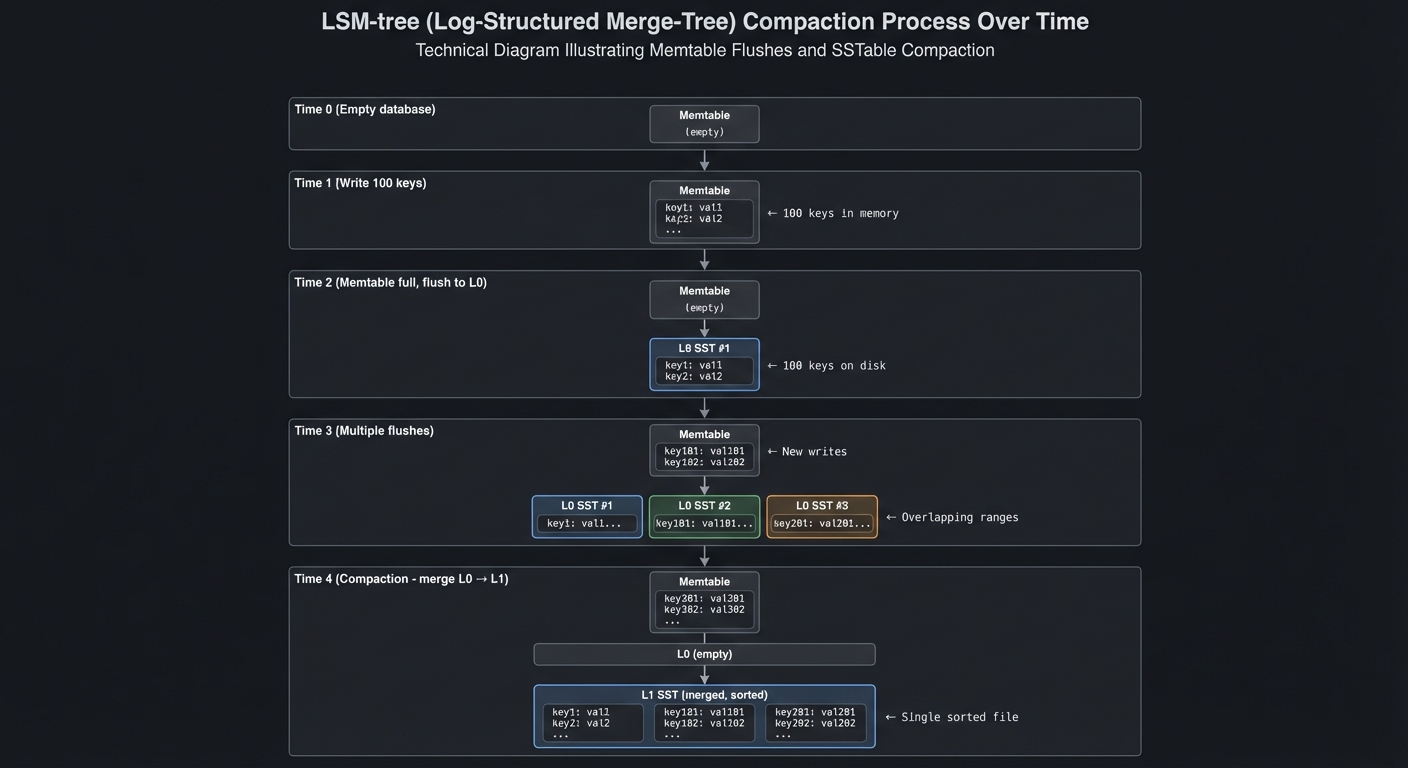 LSM Tree Compaction Timeline