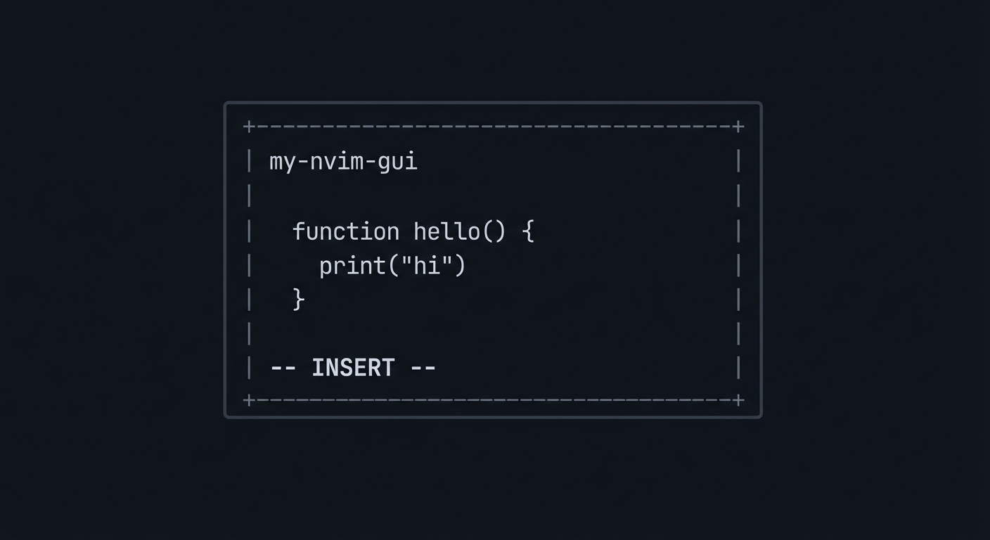 Neovim GUI screen mock