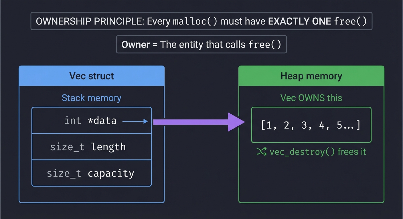 Ownership Pattern: Struct owns heap data