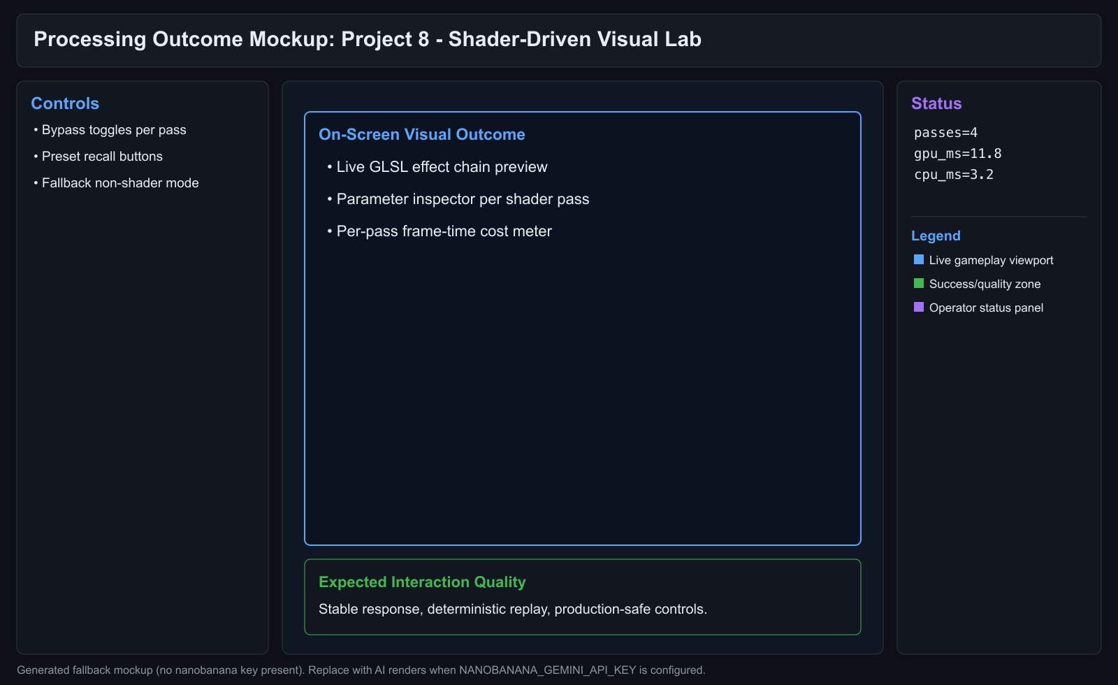 Project 8 Outcome Window Mockup