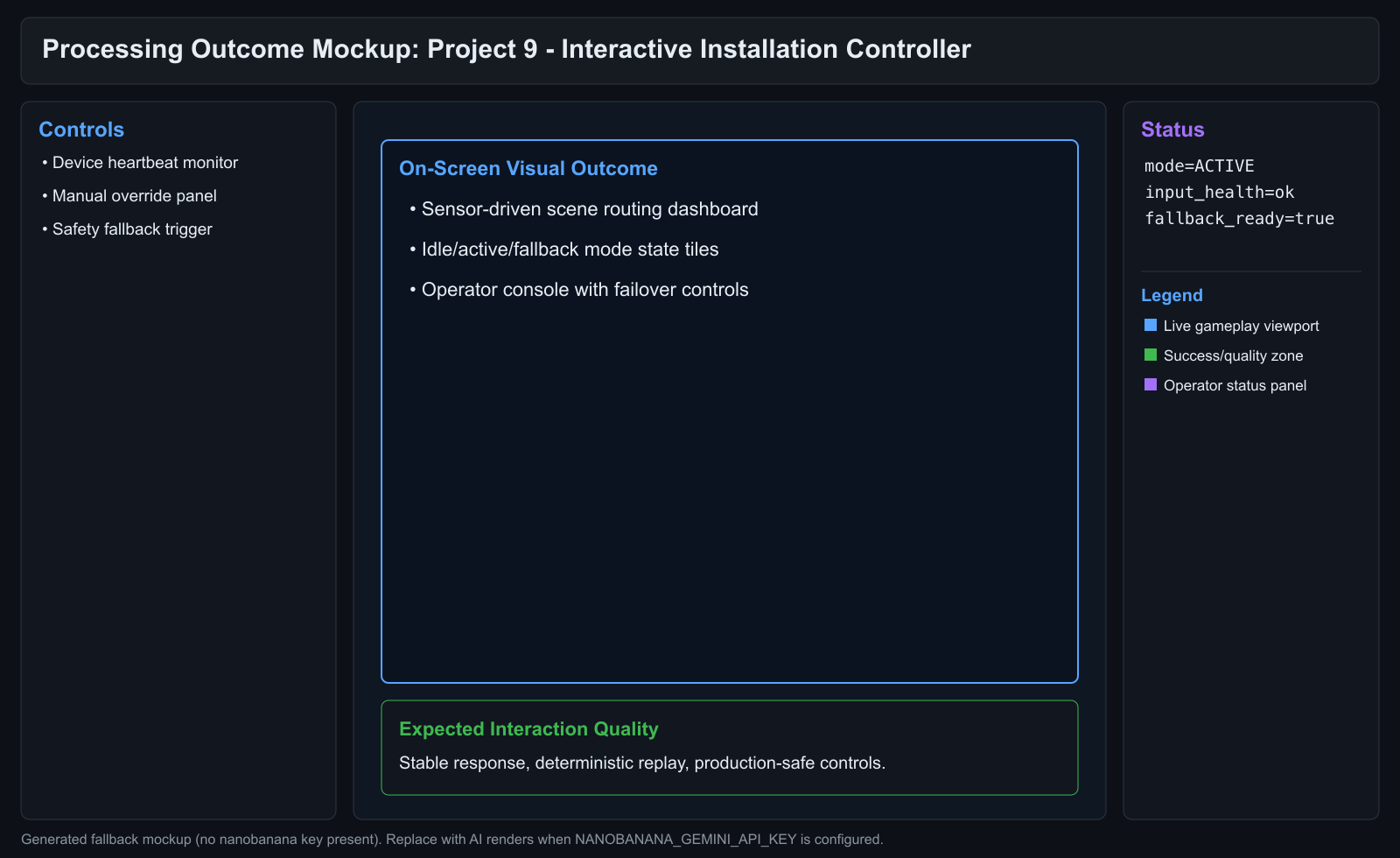 Project 9 Outcome Window Mockup