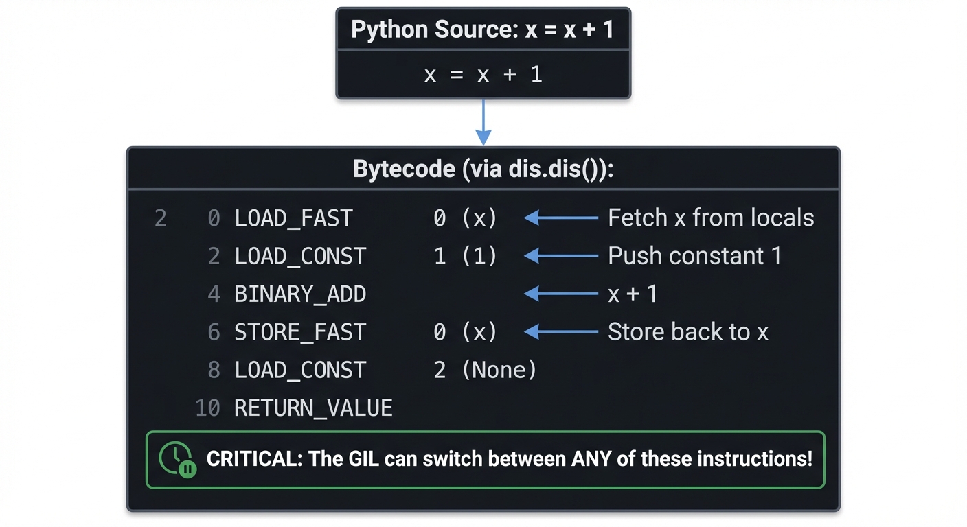 Python Bytecode and GIL Switching