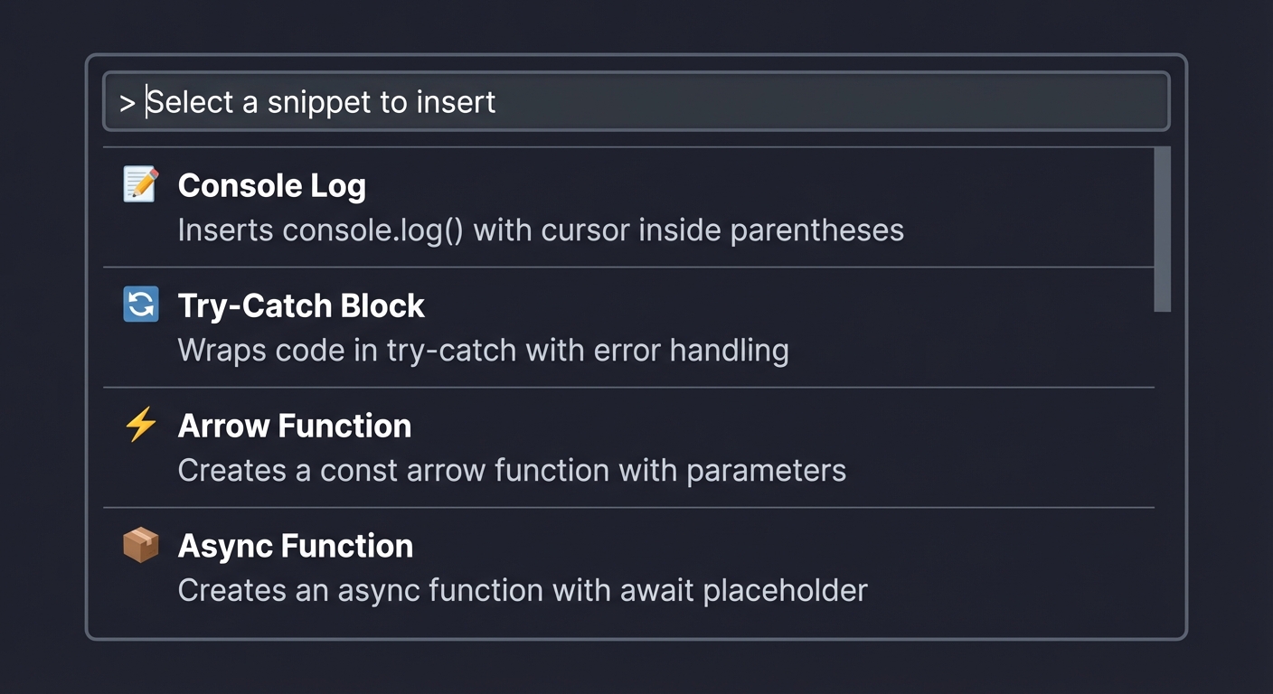 VSCode Quick Pick Menu
