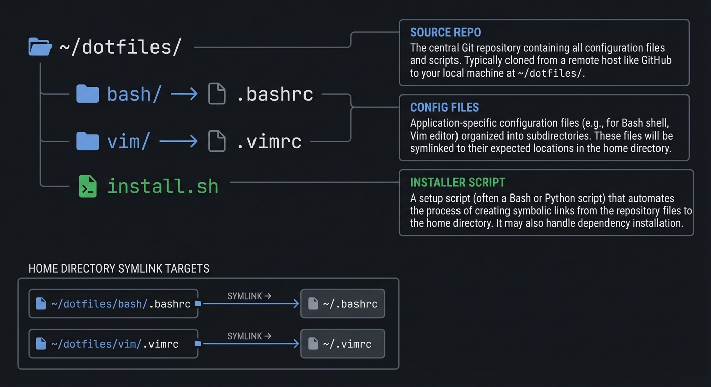 Dotfiles repository structure diagram