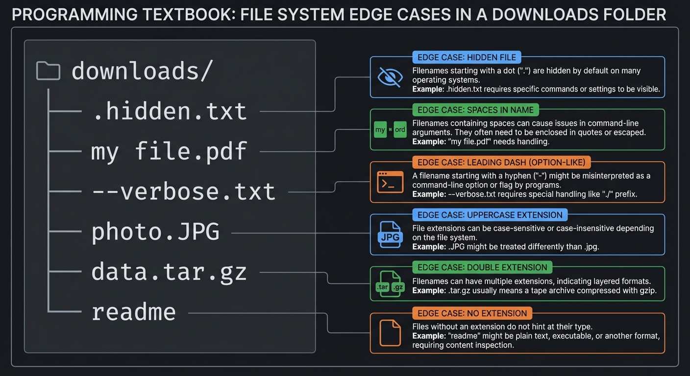 Downloads folder edge cases diagram