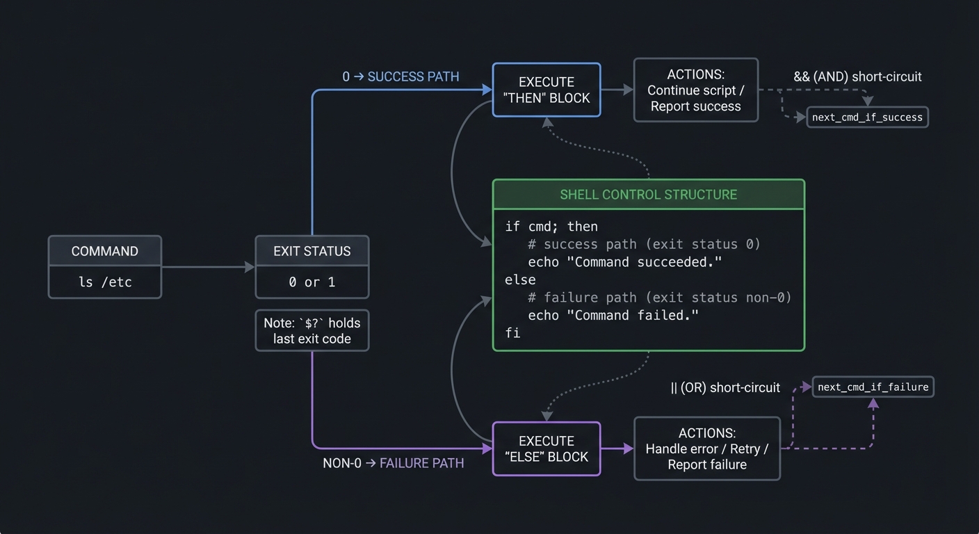 Exit status control flow diagram