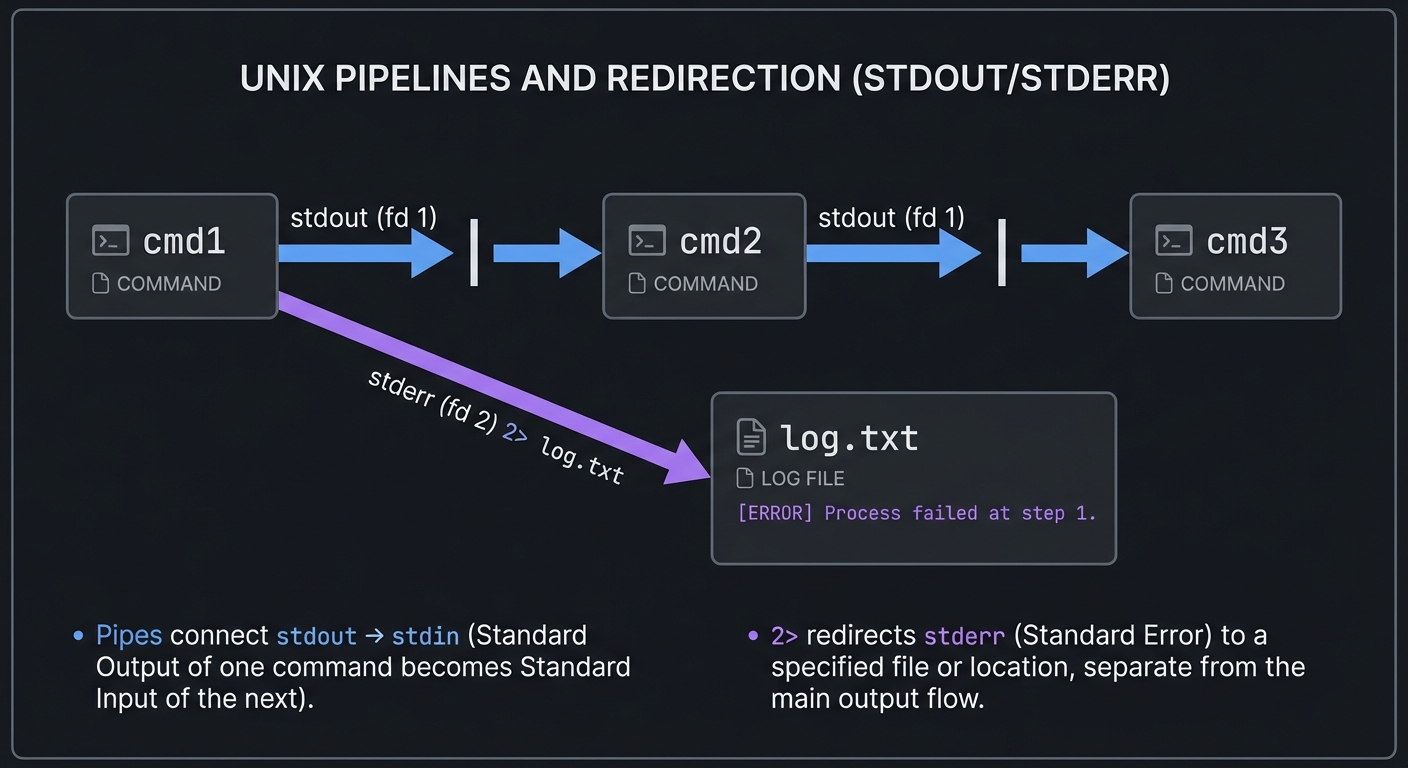 Pipeline and redirection flow diagram