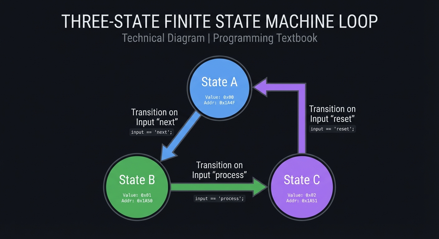 Three-state FSM loop