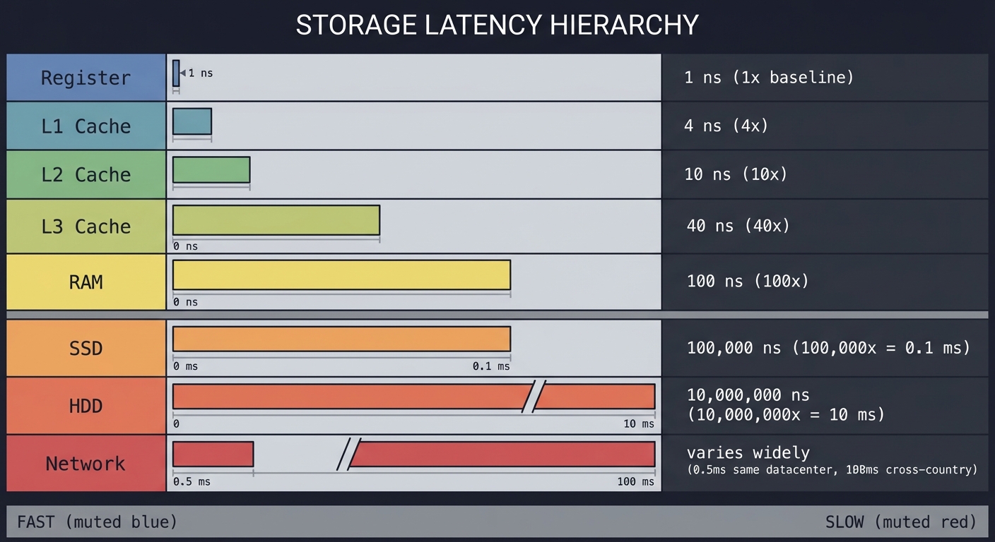 Storage latency hierarchy