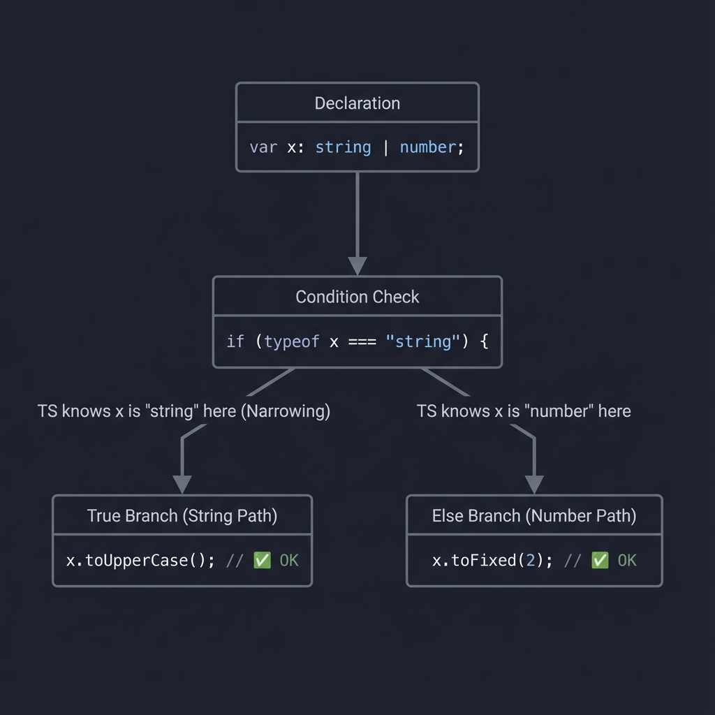TypeScript Control Flow Analysis - Type narrowing based on runtime checks