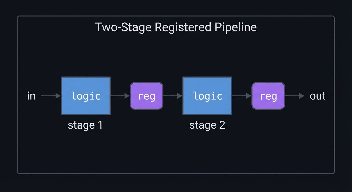 Two-stage registered pipeline