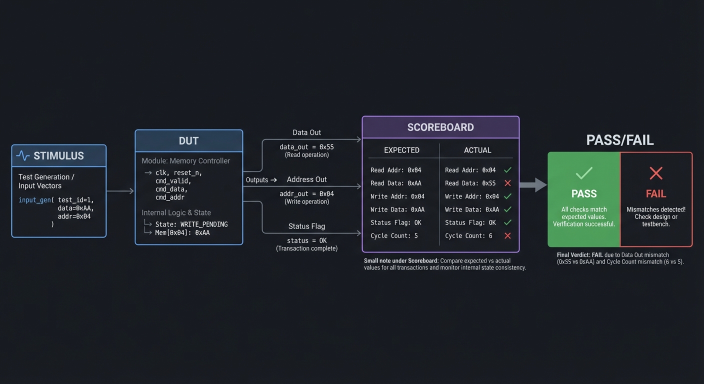 Verification scoreboard flow