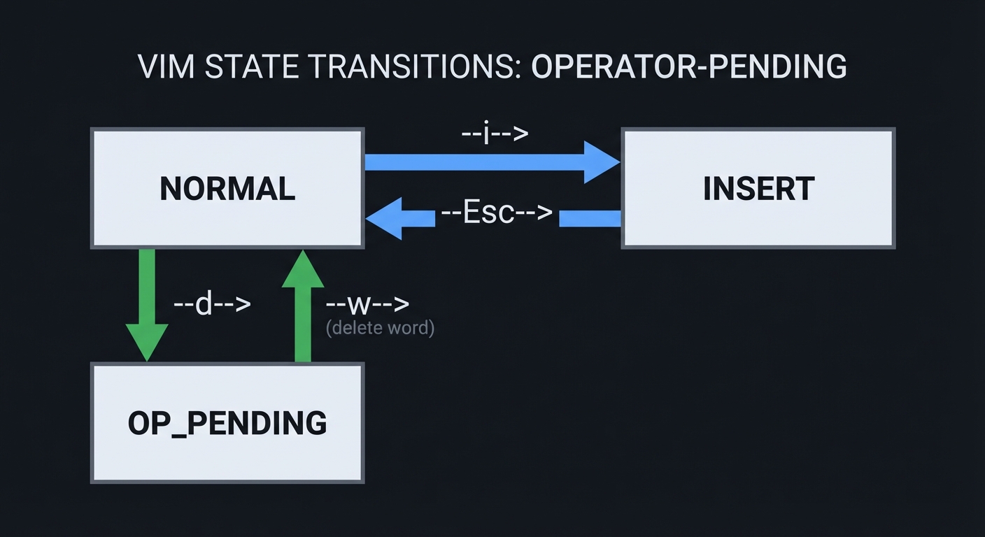 Operator pending state machine