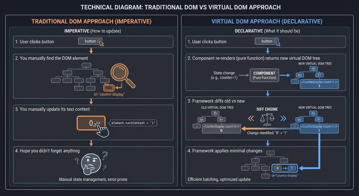 Virtual DOM vs Traditional DOM